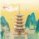 Pagoda 3D fa puzzle modell